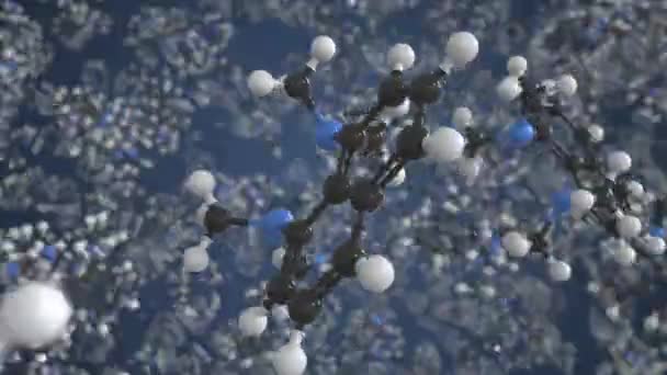 Μόριο πρωτονίου-σπόγγου, επιστημονικό μοριακό μοντέλο, looping 3d animation — Αρχείο Βίντεο