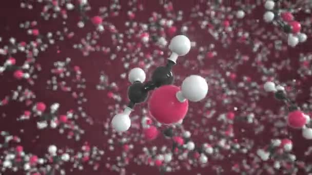 Polyvinyl alcohol molecule, isolated molecular model. Looping 3D animation or motion background — Stock Video
