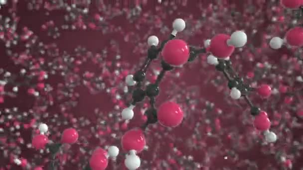 Phthalic acid molecule made with balls, isolated molecular model. Looping 3D animation or motion background — Stock Video