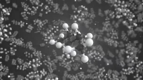 Molécula de pentano, modelo molecular isolado. Looping animação 3D ou fundo de movimento — Vídeo de Stock