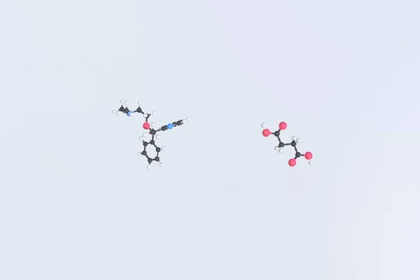 Molekula doxylaminu sukcinátu vyrobená z kuliček, izolovaný molekulární model. 3D vykreslování — Stock fotografie