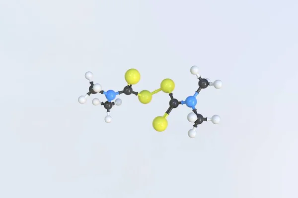 Molécula de tirame, modelo molecular isolado. Renderização 3D — Fotografia de Stock