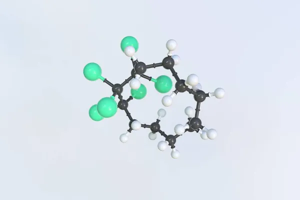Molekula hexabromcyklododekanu, izolovaný molekulární model. 3D vykreslování — Stock fotografie