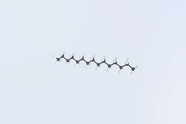 Pentadekán molekula golyókkal, izolált molekuláris modellel. 3D renderelés — Stock Fotó