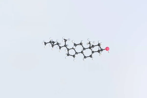 Molécula de colesterol hecha con bolas, modelo molecular científico. Renderizado 3D —  Fotos de Stock
