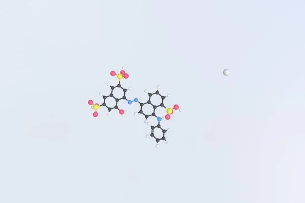 Coomassie blue molecule made with balls, scientific molecular model. 3D rendering — Stock Photo, Image