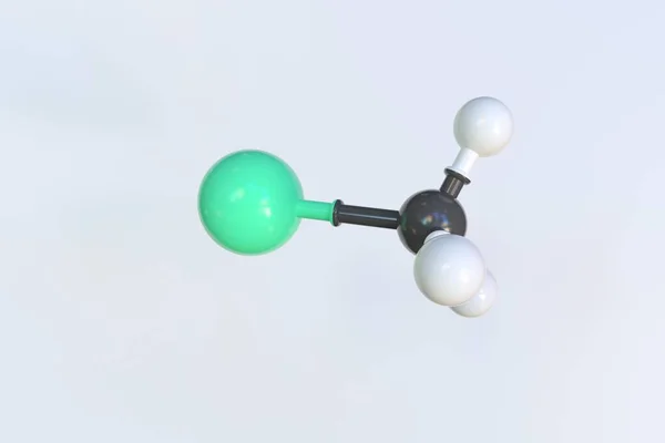 Μόριο βρωμομεθανίου. Μεμονωμένο μοριακό μοντέλο. 3D απόδοση — Φωτογραφία Αρχείου