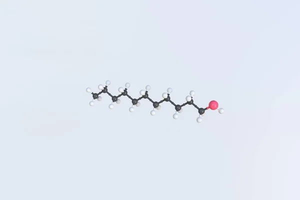 Undecanol molecule, isolated molecular model. 3D rendering — Stock Photo, Image