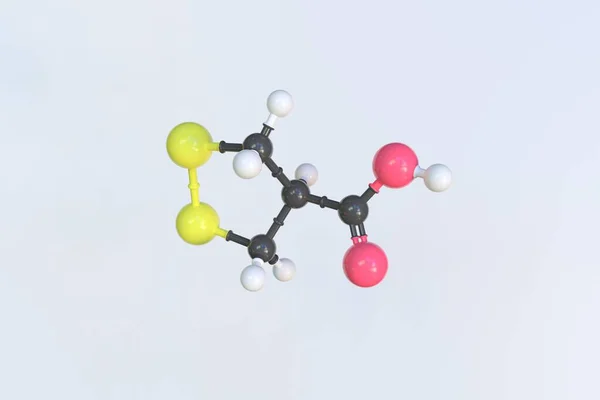 天门冬氨酸分子。分离分子模型。3D渲染 — 图库照片
