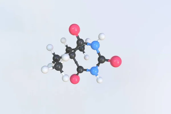 탄도 분자, 고립된 분자 모델. 3D 렌더링 — 스톡 사진