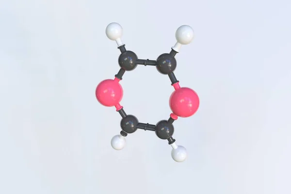 다이옥신 분자 모델의 분자 구조입니다. 3D 렌더링 — 스톡 사진