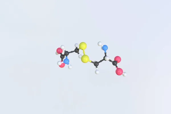 Molecule of cystine, isolated molecular model. 3D rendering — Stock Photo, Image