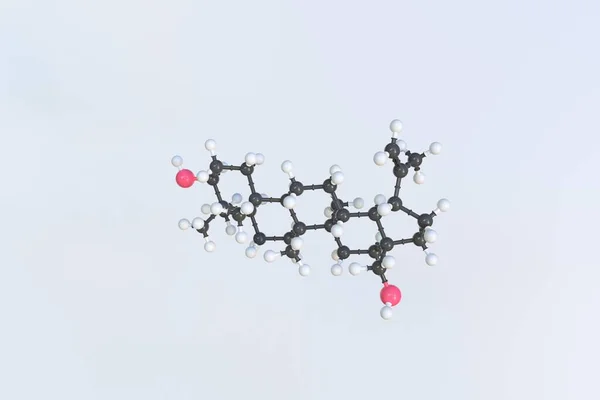 베 툴린 분자 모형의 분자 구조입니다. 3D 렌더링 — 스톡 사진
