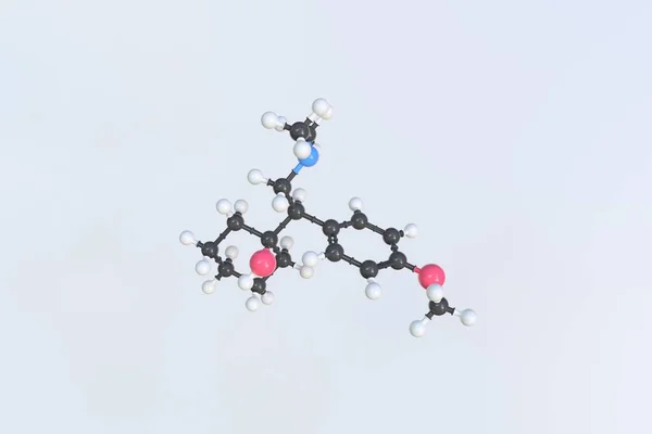 Venlafaxine molekülü, izole edilmiş moleküler model. 3B görüntüleme — Stok fotoğraf