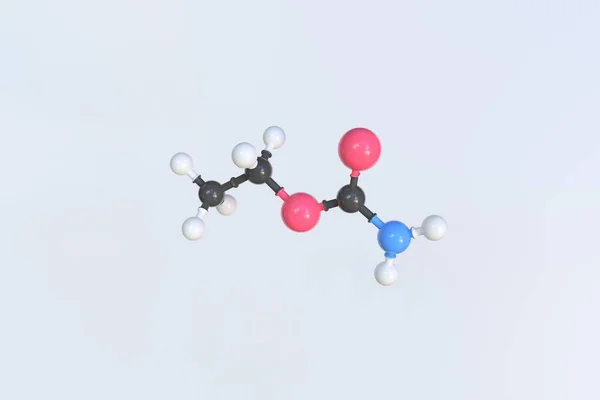 Uretan molekyl gjord med bollar, vetenskaplig molekylär modell. 3D-rendering — Stockfoto