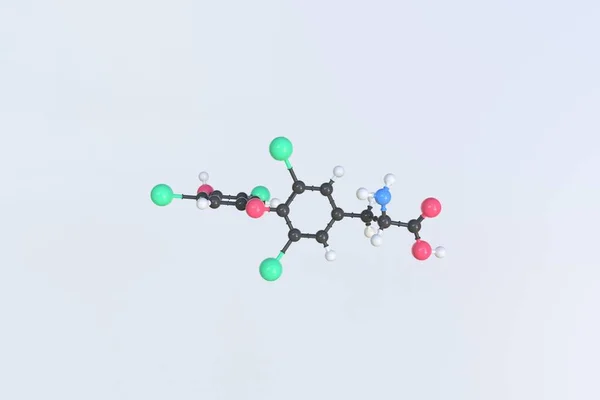 Thyroxine molecuul, wetenschappelijk moleculair model, lussen 3d animatie — Stockfoto