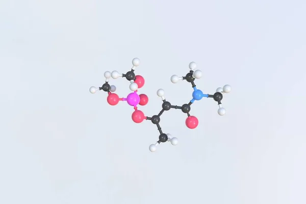 Dicrotophos μόριο γίνεται με μπάλες, επιστημονικό μοριακό μοντέλο. 3D απόδοση — Φωτογραφία Αρχείου