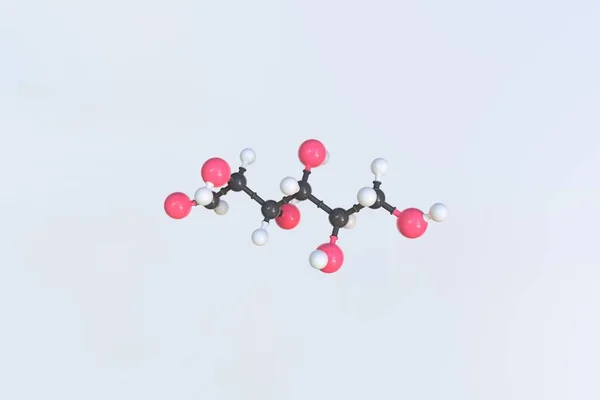 Mannose-Molekül, wissenschaftliches Molekularmodell, 3D-Animation in Schleifen — Stockfoto
