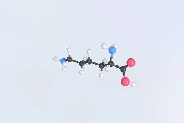 Molécula de lisina, modelo molecular científico, looping animación 3d —  Fotos de Stock