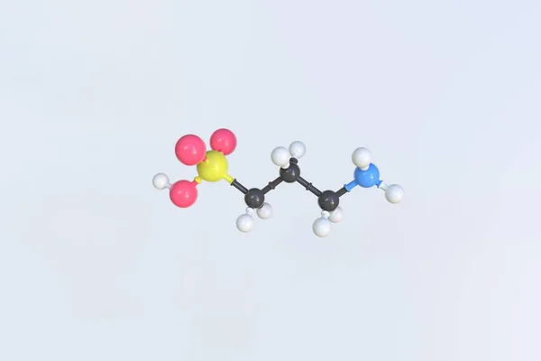 Homotaurin molekula, tudományos molekuláris modell, hurok 3D animáció — Stock Fotó