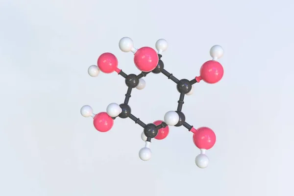 Molecuul van inositol, geïsoleerd moleculair model. 3D-weergave — Stockfoto