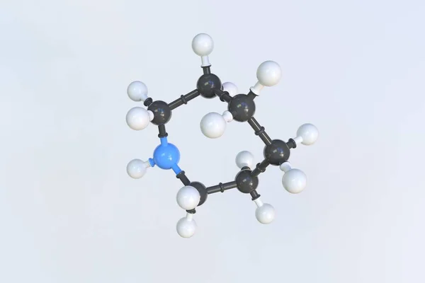 Hexamethylenimine 분자는 공으로 만들어 졌고 고립된 분자 모델이었습니다. 3D 렌더링 — 스톡 사진