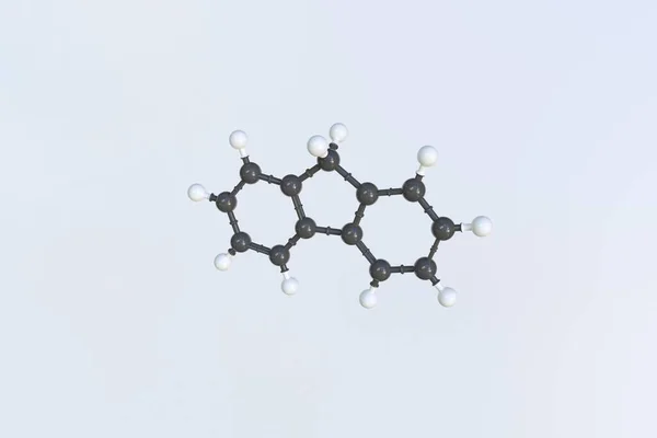 Molécula de flúor feita com bolas, modelo molecular científico. Renderização 3D — Fotografia de Stock