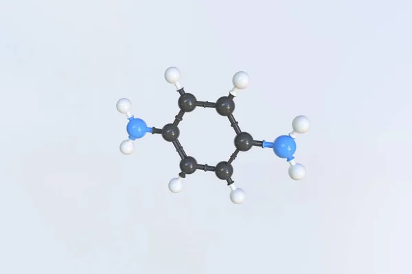 P-fenyleendiaminemolecuul gemaakt met kogels, geïsoleerd moleculair model. 3D-weergave — Stockfoto