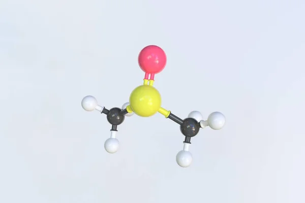 Dimetil sülfoksit molekülü, izole edilmiş moleküler model. 3B görüntüleme — Stok fotoğraf