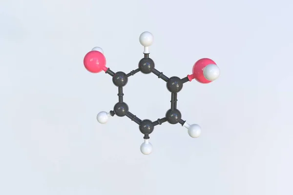 Molécula de resorcinol, modelo molecular aislado. Renderizado 3D —  Fotos de Stock