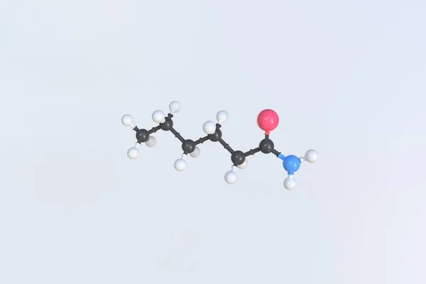 Polyamide 6 molecule, scientific molecular model, looping 3d animation — Stock Photo, Image