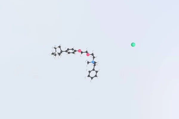 Molekula benzethonium-chloridu, izolovaný molekulární model. 3D vykreslování — Stock fotografie