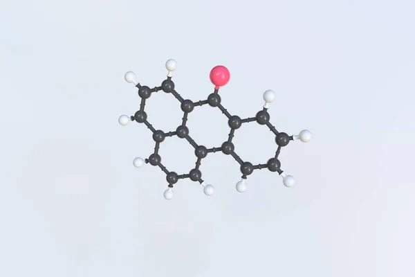 Molekuła benzantronowa. Odizolowany model molekularny. Renderowanie 3D — Zdjęcie stockowe