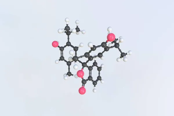 Cząsteczka tymolphthaleiny, naukowy model molekularny, pętla animacji 3d — Zdjęcie stockowe