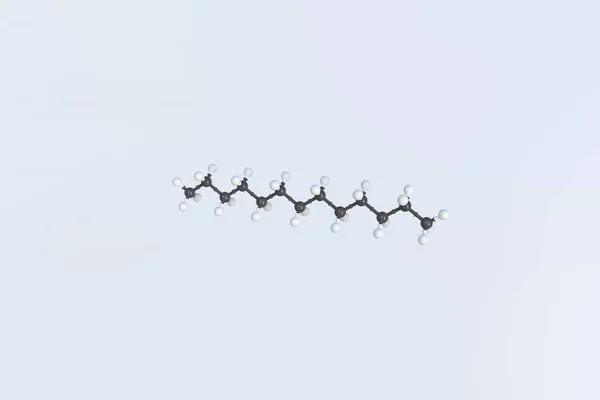 Toplardan yapılmış tridecane molekülü, izole edilmiş moleküler model. 3B görüntüleme — Stok fotoğraf