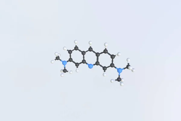 Acridine orange molecule. Isolated molecular model. 3D rendering — Stock Photo, Image