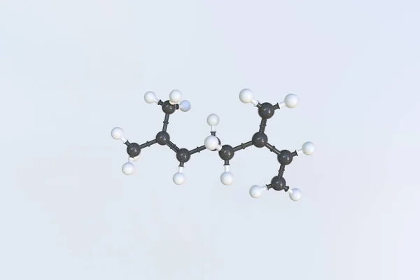 Molécule de myrcène, modèle moléculaire scientifique, animation 3D en boucle — Photo