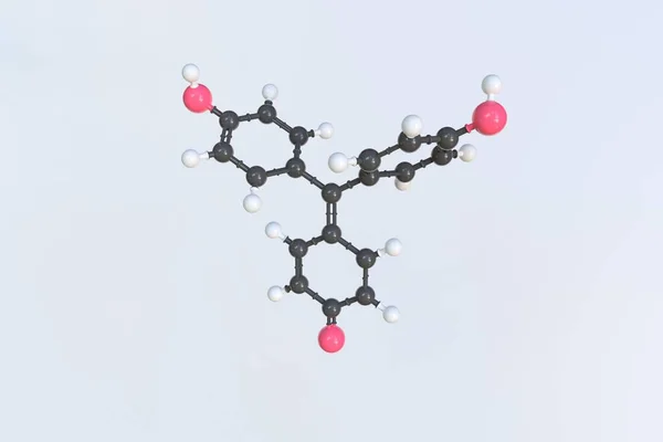 Rosolik asit molekülü, bilimsel moleküler model, döngü 3 boyutlu animasyon — Stok fotoğraf