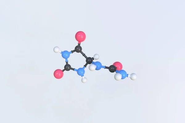 Молекула аллантоина, изолированная молекулярная модель. 3D рендеринг — стоковое фото