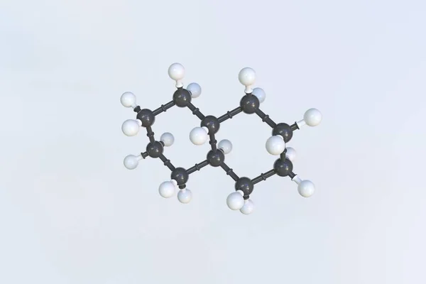 Molécula de decahidratonaftaleno hecha con bolas, modelo molecular aislado. Renderizado 3D — Foto de Stock