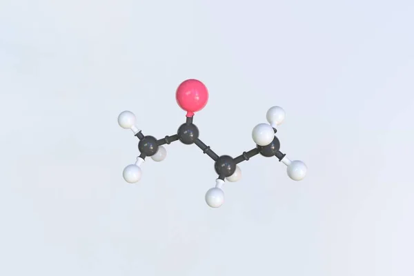 Mek分子是用球做成的科学分子模型3D渲染 — 图库照片