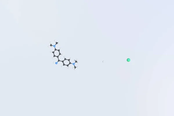 Auramine o molecule, isolated molecular model. 3D rendering — Stock Photo, Image