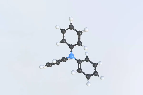 Trifenylaminmolekyl, vetenskaplig molekylär modell, looping 3D-animation — Stockfoto