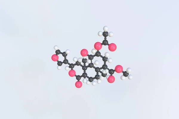 サルビノリンaの分子、単離された分子モデル。3Dレンダリング — ストック写真