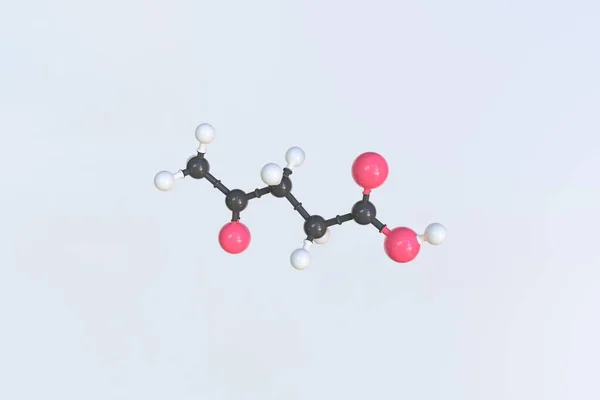 悬浮酸分子分子，分离分子模型。3D渲染 — 图库照片