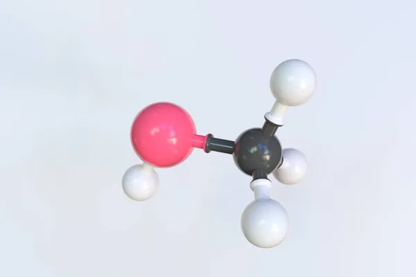 Metanol molekülü, bilimsel moleküler model, döngü 3 boyutlu animasyon — Stok fotoğraf