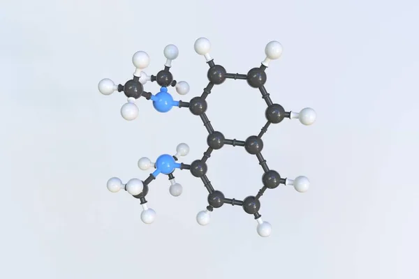 Proton-Schwamm-Molekül, wissenschaftliches Molekularmodell, 3D-Animation — Stockfoto