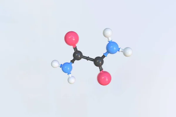 Молекула оксамида, изолированная молекулярная модель. 3D рендеринг — стоковое фото