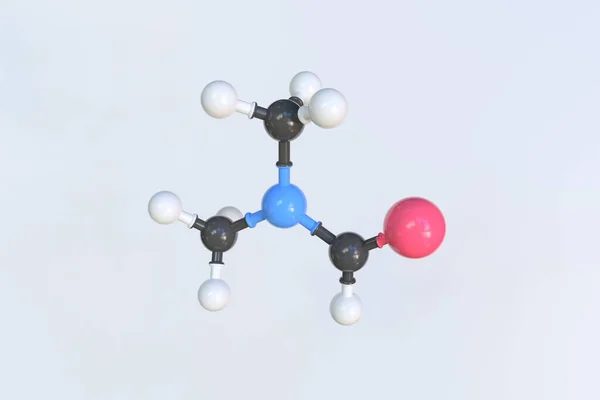 N, n-dimetilformamida molécula hecha con bolas, modelo molecular científico. Renderizado 3D —  Fotos de Stock