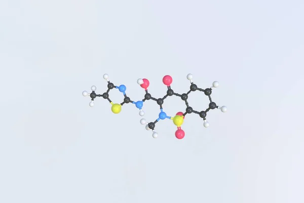 Meloxicam分子，科学分子模型，循环3D动画 — 图库照片